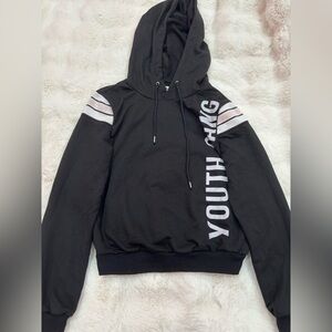Black Hoodie with White Accents